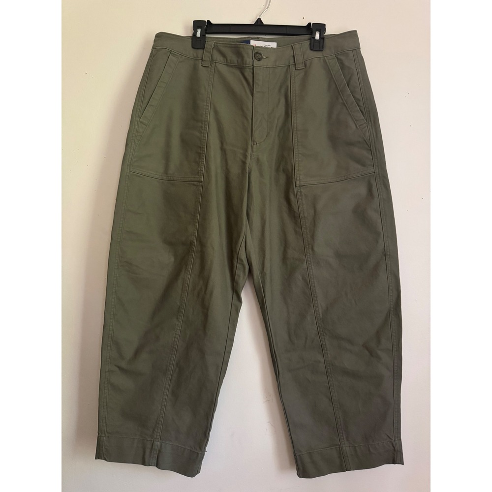 Old Navy Womens Olive Green High Rise Barrel Leg Utility Pants Size 14